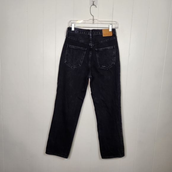 Aritzia Denim Forum Joni High Rise Loose Straight Leg Jeans Black Button Fly 25 - Picture 9 of 16